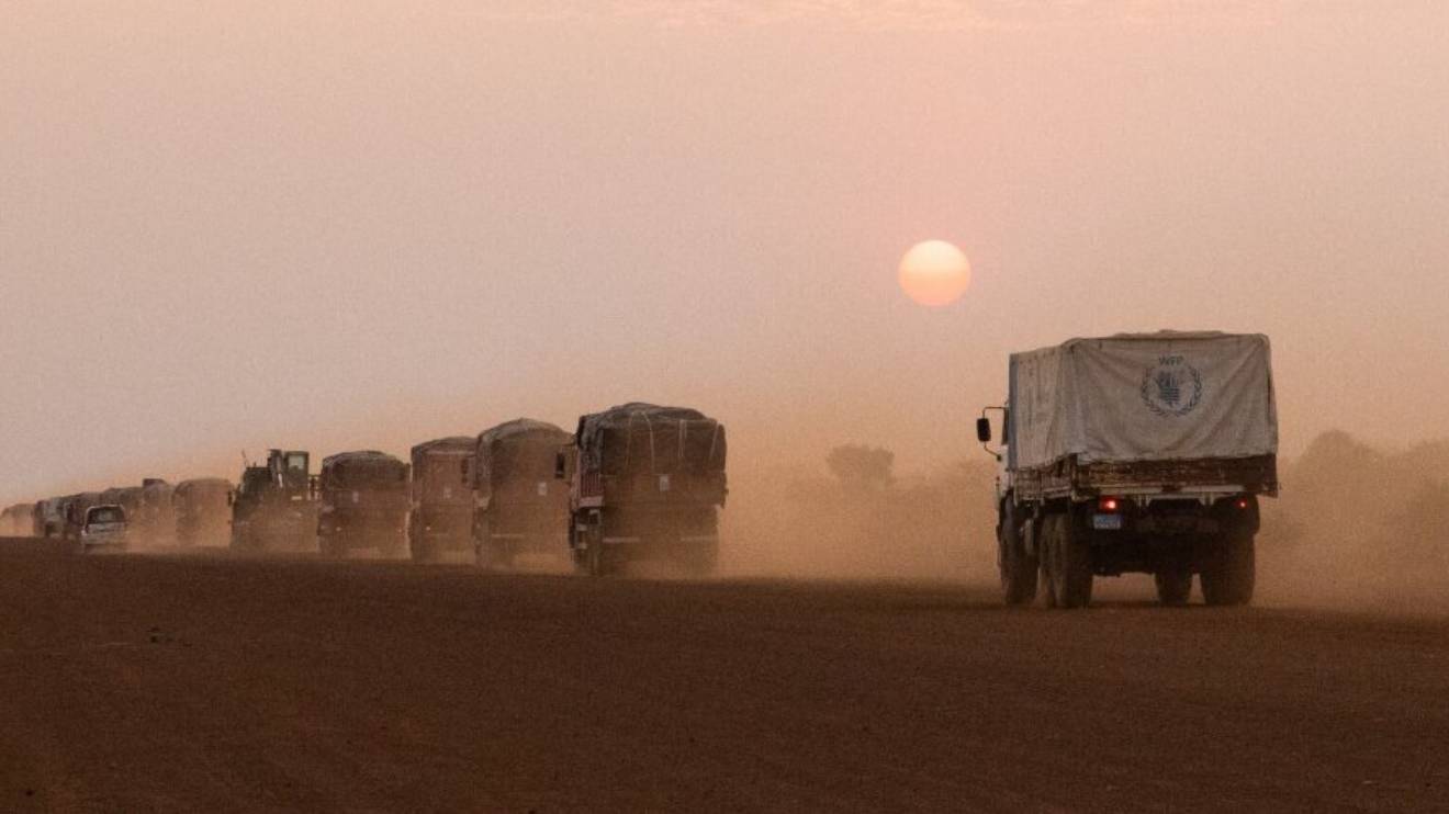WFP trucks delivering food. PHOTO/COURTESY